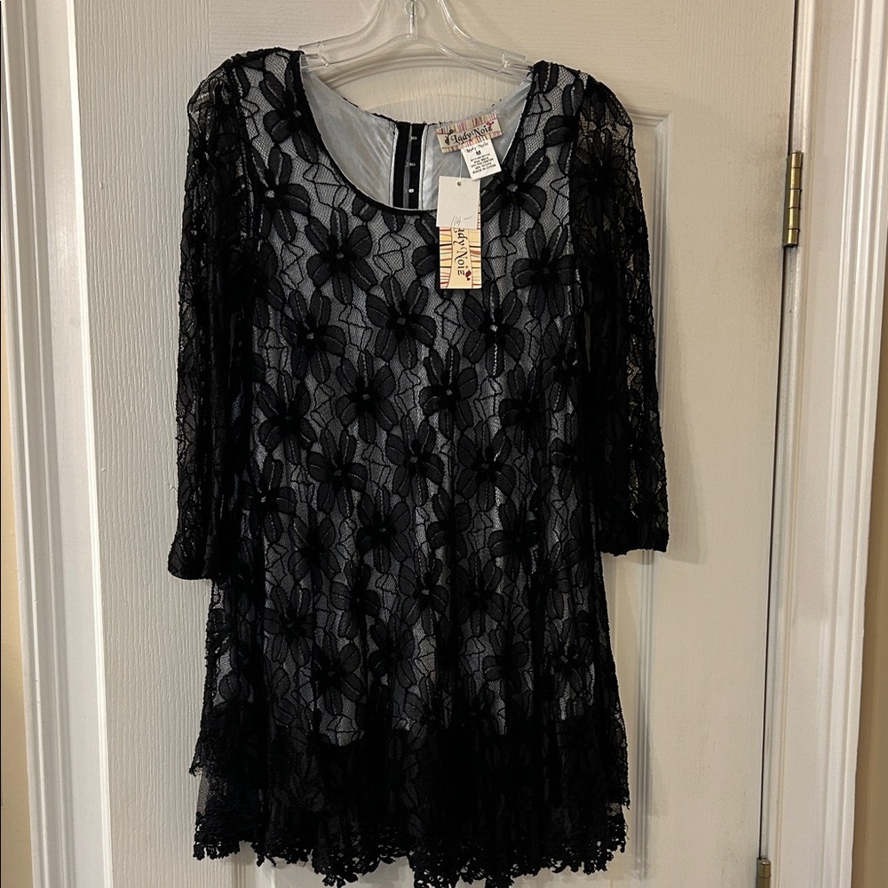 Lady Noiz Black Floral Lace Dress